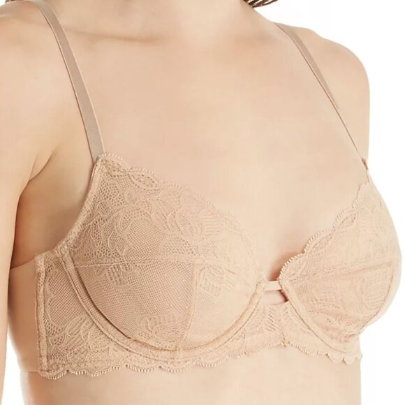 NWT Calvin Klein Seductive Comfort Lace Unlined Full Coverage Bra QF1741, 34D - Picture 2 of 2